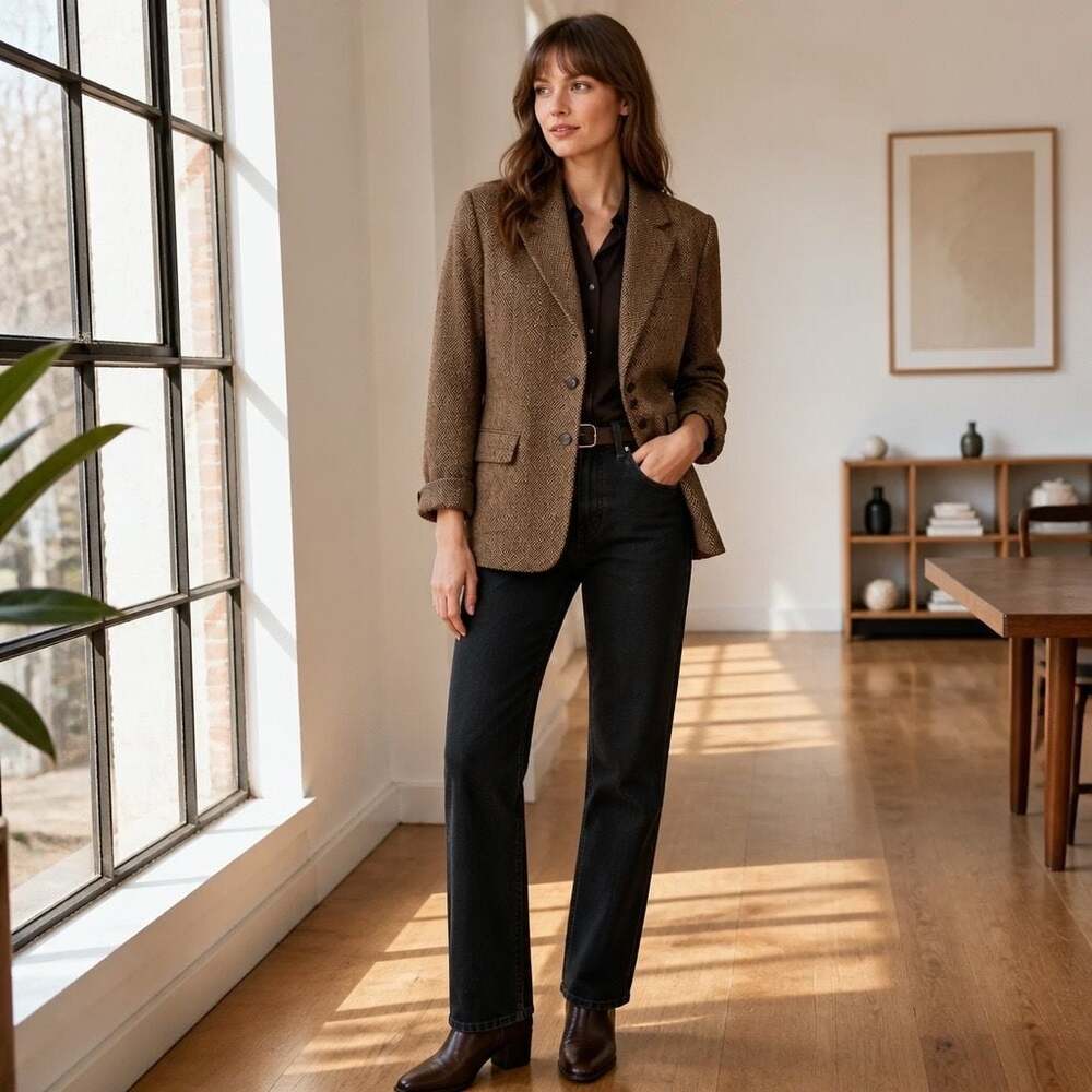 Talbots Brown Tweed Blazer